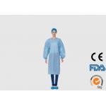 40G SMS Disposable Protective Wear , Blood Proof Blue Surgical Gown for sale