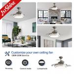 42 Retractable Ceiling Fan Light With Remote Control DC Motor