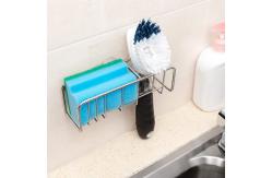 China Adhesive Sponge Holder Brush Holder Kitchen Sink Organization Basket supplier