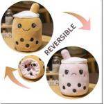 Custom Logo Double-Sided Reversible Color Milk Tea Cup Plush Toy for sale