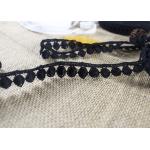 Water Soluble Flat Ball Black Lace Trim By The Yard , Chemical Polyester Lace Ribbon for sale