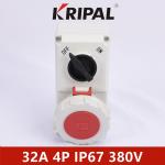 IEC Standard Industrial Power Socket Dampproof Mechanical Interlocking IP67 32A for sale
