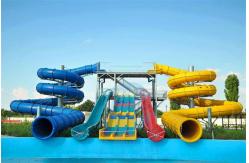 China Craiova Swimming Pool Water Slide Sets Fiberglass Huge Water Park Slides supplier
