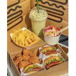 CMYK Color Printing Kraft Paper Takeout Box for Burger French Fries and Fried Chicken for sale
