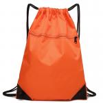 Eco Friendly Outdoor Waterproof Bag / Drawstring Backpack With Front Zipper Pocket