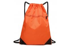 China Eco Friendly Outdoor Waterproof Bag / Drawstring Backpack With Front Zipper Pocket supplier