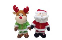 China 31cm 12.2 Inch Singing Dancing Stuffed Animals Father Christmas Soft Toy Reindeer supplier