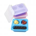 Blue Silicone Divided Snack Box with Lids BPA-Free Leak-Proof Eco-Friendly Microwave Dishwasher Safe for Kids Adults OEM for sale