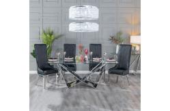 China ODM Modern Dining Room Furniture 123kg Tempered Glass Rectangular Table supplier