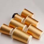 Double Wall Gold Foil Biodegradable Kraft Paper Cups 8oz 12oz 16oz for sale