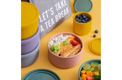 China Reusable Food Storage Container Silicone Lunch Box With Large Cover supplier