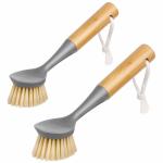 Kitchen Dish Brush With Bamboo Handle Pans Pots Sink Cleaning for sale