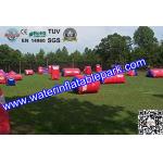 Commercial  Inflatable Paintball Bunker 0.9mm PVC , Durable Paintball Air Bunker for sale