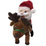 0.35M 1.45ft Walking Singing Santa Claus Musical Toy Christmas Moose Stuffed Animal for sale