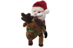 China 0.35M 1.45ft Walking Singing Santa Claus Musical Toy Christmas Moose Stuffed Animal supplier