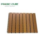 Easy Install Decorative Oak Veneer Finish Acoustic Grooved Wood Panel For Office Building for sale