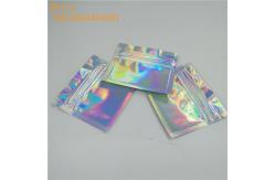 China Mini 3 Side Sealed Holographic Makeup Bag Mylar k Pouch Custom Printed supplier