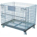 Foldable  Logistics  Wire Mesh Storage Containers With 1/2 Front Drop Gate for sale