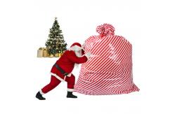 China Extra Large Santa Claus CMYK Custom Plastic Gift Bags For Toys Wrapping supplier