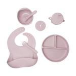 Unbreakable Suction Baby Silicone Feeding Set 5pcs Food Grade With Sippy Cup for sale