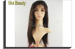 China Straight Remy Human Hair Lace Front Wigs Adjustable Straps No Tangling supplier