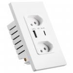 Standard Grounding Brazil USB Power Socket 10A Safe Charging for sale