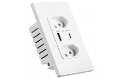 China Convenient Brazil USB Wall Socket With 2 USB 5V 2.4A Output supplier