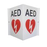 Durable Plastic / Metal AED Wall Sign With Excellent Anti Fading Ability for sale