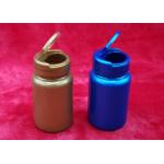 Blue 100ml Round Plastic Bottles , Flip - Top Cap Colored Pill Bottles for sale