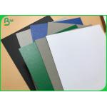 Recycled Pulp 0.8mm to 2mm Black White Color Laminated cardboard with grey back for sale