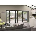 Thermal Break Aluminium Folding Doors Tempered Glass Power Coating Customized for sale