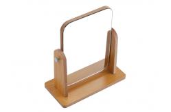 China Wooden Rotatable Round Table Mirror Rectangle Double Sided Makeup Mirror supplier