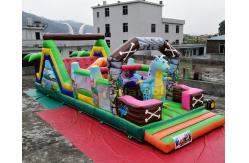 China Jurassic Park Inflatable Obstacle Course Combo Bouncing Castle For Advertisement supplier