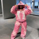 Custom Embroidery Hoodie Sweat Pant Tracksuit Distressed Pullover Unisex Sweat 2 Pieces Suits Hoodie and Sweatpants Women Set for sale