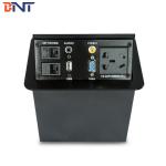 Pneumatic Pop Up Desktop Power Sockets With USB / Network / 3.5 Audio