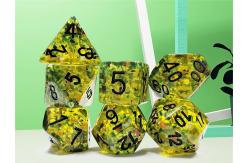 China Yellow flash Resin Boarding Dice Set  dnd dice supplier
