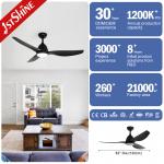 52 Black Design ABS Blades Ceiling Fan With Led Lighting And Remote