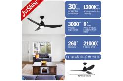 China 52 Black Design ABS Blades Ceiling Fan With Led Lighting And Remote supplier