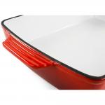 Enamel rectangular cast iron roasting pan