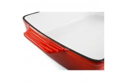 China Enamel rectangular cast iron roasting pan supplier