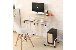 China Office Home Height Adjustable Movable Computer Table With Wheels And Host supplier