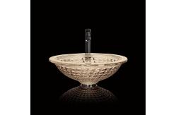 China Champagne Crystal Wash Basins Circular Wash Hand Home Bathroom Funnel Shape supplier