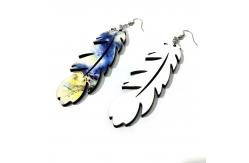 China Wooden Feather Shape 8g/Pair Sublimation Earring supplier