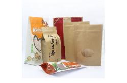 China Stand Up Kraft Paper ziplockk Bags Resealable Flat Bottom Coffee Bag supplier