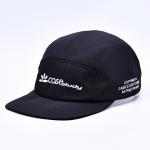 Hight Quality Unstructured 5 Panel Camper Hat Custom Black Printing Nylon Running Cap With Decorative Pockets for sale