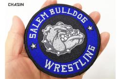 China Heat Press Badge Custom Embroidered Patches , Iron On Patch Applique For Clothing supplier