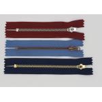 Antique Brass Zipper Close End 4# / 3# For Jeans  , Copper Y Teethauto Lock Zipper for sale