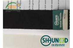 China Enzyme Wash 90℃ Plain Weave Waistband Woven Interlining Black With Adhesive supplier