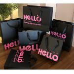 Luxury Black Paper Shopping Bags With Handles Custom Logo Boutique Gift Bags For Clothing Stores for sale