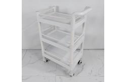 China Modular 3-Shelf Medical Trolley with Safety Rails Easy Assembly Plastic Cart supplier